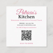 QR-Code aus Liebe Cupcake Bäckerei & Catering Quadratische Visitenkarte (Rückseite)