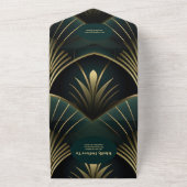 QR Code Ausgeklügelter Art Deco Wedd All In One Einladung (Außenbereich)