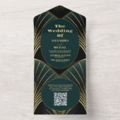 QR Code Ausgeklügelter Art Deco Wedd All In One Einladung (Innen Boden)