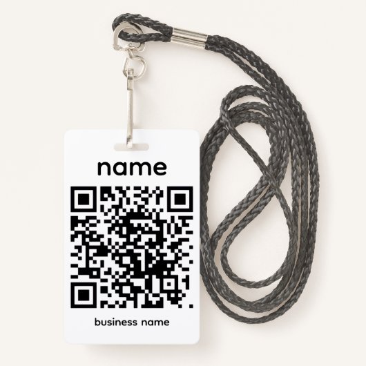 QR-Code-Ausweis Ausweis (Vorderseite mit Schlüsselband)