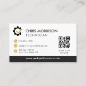 QR-Code Auto-Mechaniker Professioneller Service-Re Visitenkarte (Rückseite)
