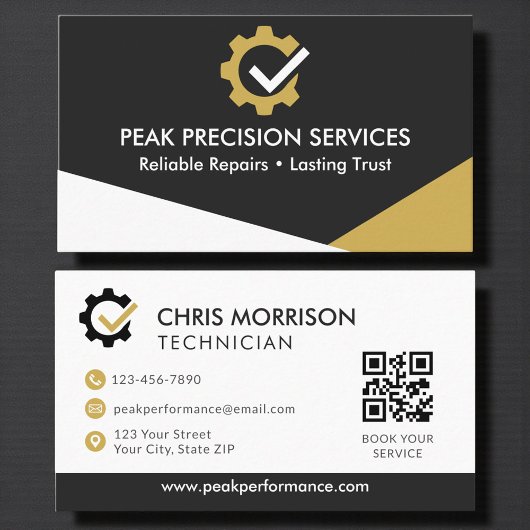 QR-Code Auto-Mechaniker Professioneller Service-Re Visitenkarte