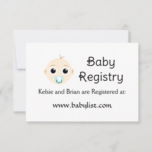 QR Code Baby Registry Baby Showcard Einladung (Vorderseite)