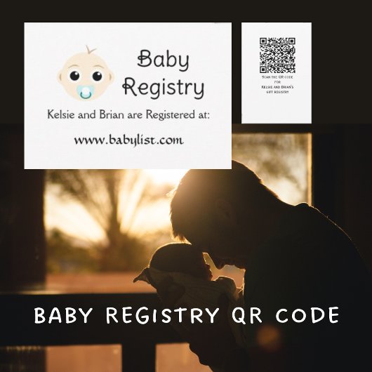 QR Code Baby Registry Baby Showcard Einladung