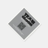 QR Code Bachelor Party Buy Drink Team Groom Brews Serviette (Ecke)