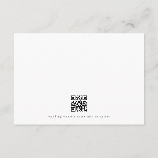QR CODE BACK Hochzeit RSVP Karte (Rückseite)