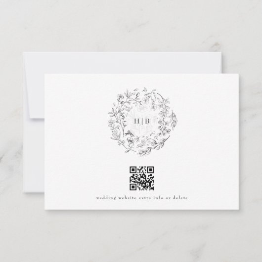 QR CODE BACK Hochzeit RSVP Karte (Rückseite)