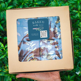 QR Code Backaking Food Business Scan Allegry Blue Quadratischer Aufkleber