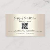 QR Code Bäckerei Glitzer Gold Tropfen Konditorei K Visitenkarte (Rückseite)