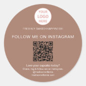 QR-Code-Bäckerei-Logo-Aufkleber Runder Aufkleber (Vorderseite)