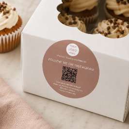QR-Code-Bäckerei-Logo-Aufkleber Runder Aufkleber