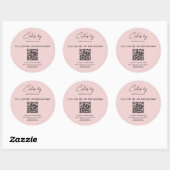 QR-Code Bäckerei Monogram-Logo Pink Business Runder Aufkleber (Blatt)