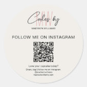 QR Code Bakery Cake Monogram Logo Business Runder Aufkleber (Vorderseite)
