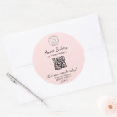 QR Code Bakery Logo Pink Business Sticker (Umschlag)
