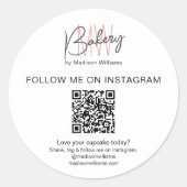 QR Code Bakery Monogram Logo Business Sticker (Vorderseite)