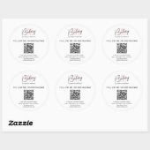 QR Code Bakery Monogram Logo Business Sticker (Blatt)