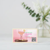 QR Code Bar & Lounge Margarita Business Card Visitenkarte (Stehend Vorderseite)