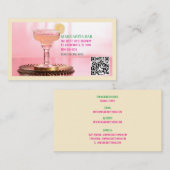 QR Code Bar & Lounge Margarita Business Card Visitenkarte (Vorne/Hinten)