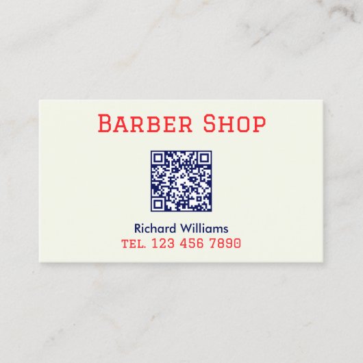 QR-Code Barber Haarstylist Visitenkarte (Vorderseite)