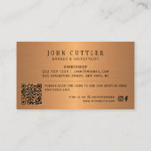 QR CODE Barbershop Schwarzgoldholzspäne Visitenkarte (Rückseite)