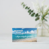 QR Code Beach Eleganter Wellness-Center Travel Bus Visitenkarte (Stehend Vorderseite)