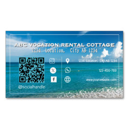 QR Code Beach Eleganter Wellness-Center Travel Magnetische Visitenkarte