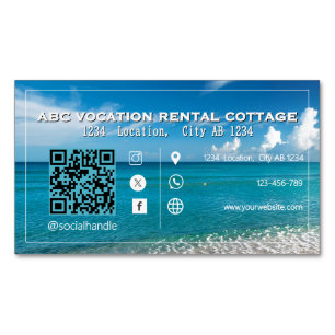 QR Code Beach Eleganter Wellness-Center Travel Magnetische Visitenkarte