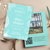 QR CODE Beach Foto Hochzeit Einladung