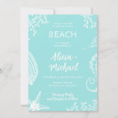 QR CODE Beach Foto Hochzeit Einladung (Vorderseite)