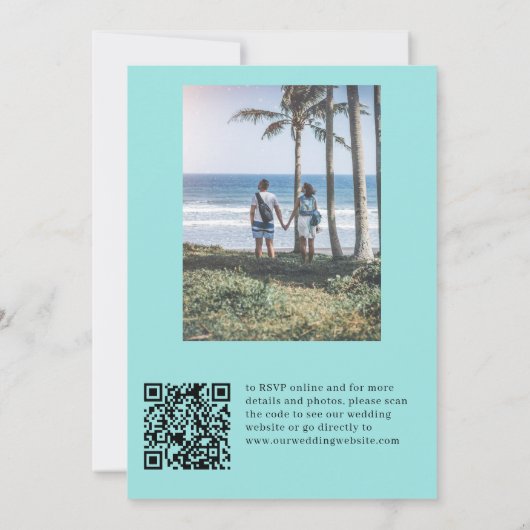 QR CODE Beach Foto Hochzeit Einladung (Rückseite)
