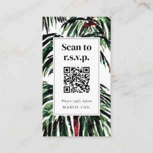 QR Code Beach Hochzeit UAWG bemalten Palmen Bäume Begleitkarte