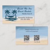 QR Code Beach Palm Tree Visitenkarte (Vorne/Hinten)