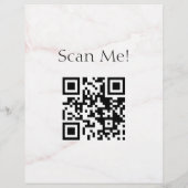 QR Code Beauty Salon Custom Logo Pink Marble Flyer (Hinten)