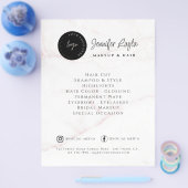 QR Code Beauty Salon Custom Logo Pink Marble Flyer (Einzeln)