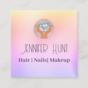 QR Code Beauty Salon Moderner Minimalistisch Quadratische Visitenkarte