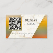 QR Code Beauty Salon Social Media Foto Visitenkarte (Vorderseite)