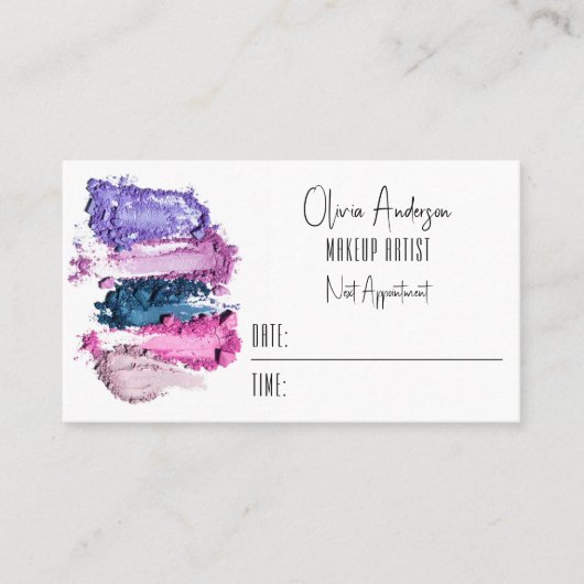 QR Code Beauty Swatch Makeup Artist Ernennung Visitenkarte (Vorderseite)
