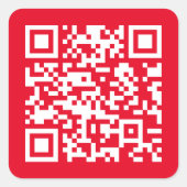 QR-Code bei jeder Website INSTANT ERSTELLEN Quadratischer Aufkleber (Vorderseite)