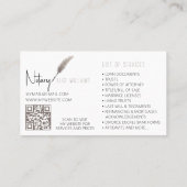 QR-Code Beige & Minimalistisches Notar-Foto Visitenkarte (Rückseite)