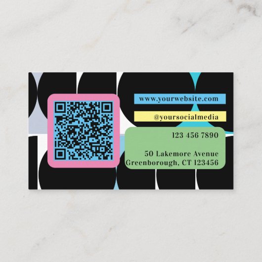 QR-Code Benutzerdefiniert Abstrakt Visitenkarte (Rückseite)
