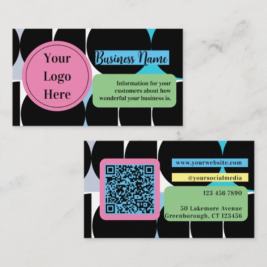 QR-Code Benutzerdefiniert Abstrakt Visitenkarte (Vorne/Hinten)