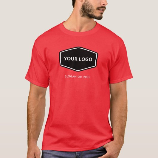 QR-Code Benutzerdefiniert und Werbefirmen-Logo Red T-Shirt (Vorderseite)