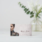 QR-Code Benutzerdefinierte Lila Demaske Vintag Tat Visitenkarte (Stehend Vorderseite)