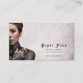 QR-Code Benutzerdefinierte Lila Demaske Vintag Tat Visitenkarte (Vorderseite)