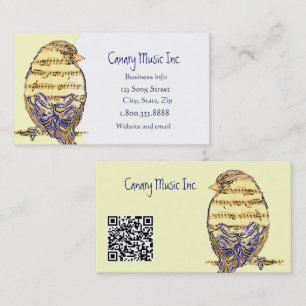 QR-Code benutzerdefinierte Musik- und Vogel-Geschä Visitenkarte