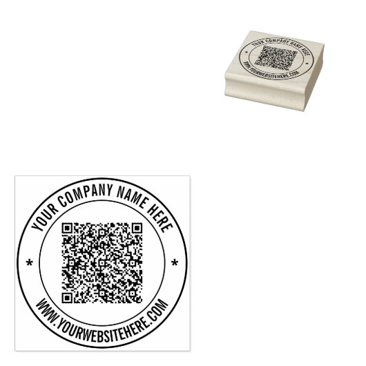 QR-Code Benutzerdefinierte Text-Business-Round-Rub Gummistempel (Stempel)