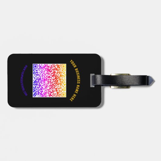 QR-Code Benutzerdefinierte Text-Gepäckmarke - Farb Gepäckanhänger (Rückseite horizontal)