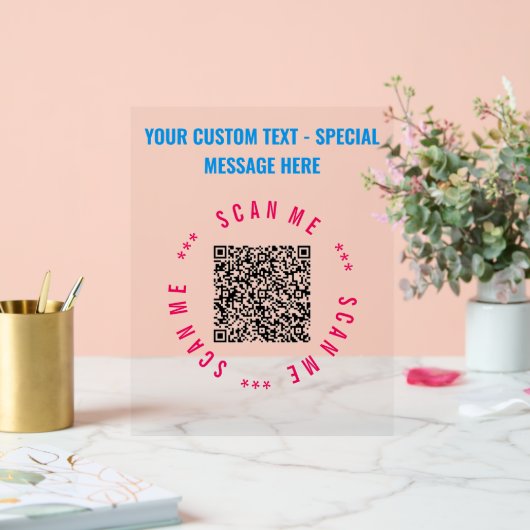 QR-Code Benutzerdefinierte Text-Tabelle Zelt-Signi Acrylschild (Hochzeit)