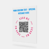 QR-Code Benutzerdefinierte Text-Tabelle Zelt-Signi Acrylschild (Winkel)