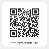 QR Code Benutzerdefinierte Text-Website-Vorlage Quadratischer Aufkleber (Vorderseite)